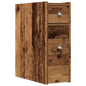 vidaXL Armoire de salle de bain &eacute;troite avec roulettes vieux bois