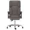 vidaXL Fauteuil de massage inclinable de bureau Gris Similicuir