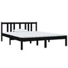 vidaXL Cadre de lit sans matelas noir bois massif 140x190 cm