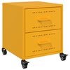 vidaXL Table de chevet jaune moutarde 36x39x43,5 cm acier
