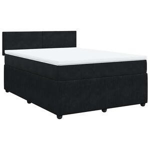 vidaXL Sommier &agrave; lattes de lit et matelas Noir 160x200 cm Velours