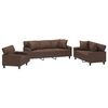 vidaXL Ensemble canap&eacute;s 3 pcs oreillers et coussins Marron Similicuir