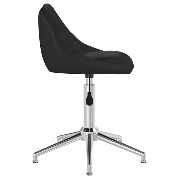 vidaXL Chaise pivotante de salle &agrave; manger Noir Similicuir