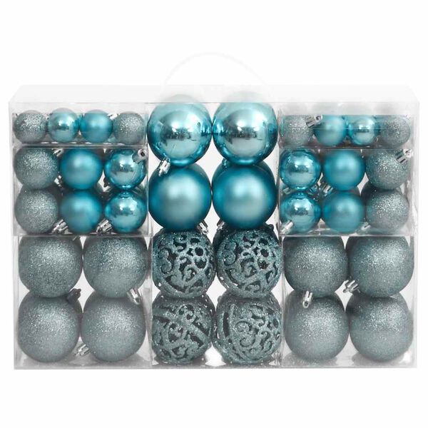 vidaXL Boules de No&euml;l 100 pcs turquoise 3 / 4 / 6 cm