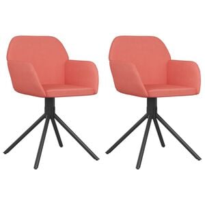 vidaXL Chaises pivotantes &agrave; manger lot de 2 Rose Velours
