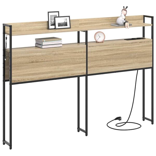 vidaXL T&ecirc;te de lit de rangement Ch&ecirc;ne sonoma 135 cm Bois d'ing&eacute;nierie