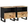 vidaXL Tables de chevet 2 pcs Bois de manguier solide et d'ing&eacute;nierie