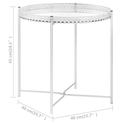 vidaXL Table d'appoint Argenté 40x40x41 cm Verre