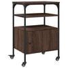 vidaXL Support d'imprimante &agrave; 3 niveaux ch&ecirc;ne marron 50x40x76 cm