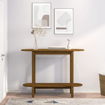 vidaXL Table console Marron miel 110x40x80 cm Bois massif de pin