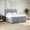 vidaXL Sommier &agrave; lattes de lit avec matelas Gris clair 200x200cm Tissu