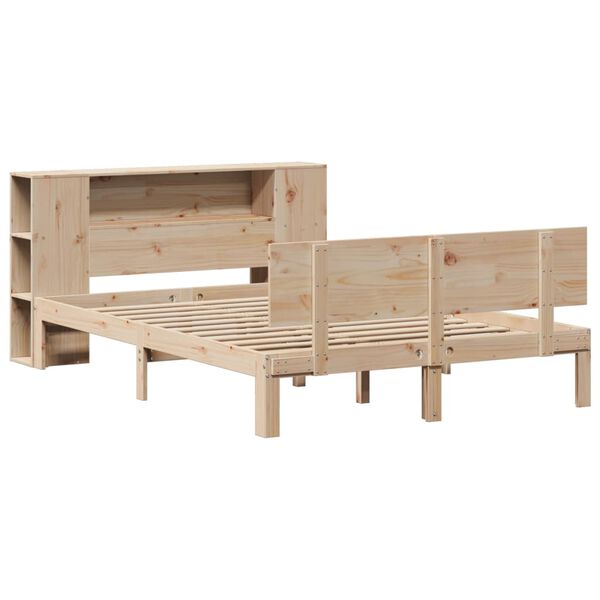 vidaXL Lit bibliothèque sans matelas 140x190 cm bois de pin massif