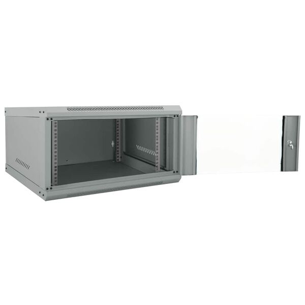 vidaXL Armoire r&eacute;seau avec stockage Gris 60 x 60 x 35 cm Acier