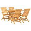 vidaXL Ensemble &agrave; manger de jardin 5 pcs Bois de teck massif