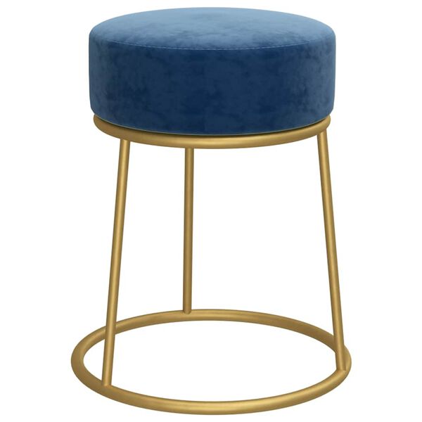 vidaXL Tabouret rond Bleu Velours