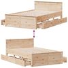 vidaXL Cadre de lit sans matelas avec t&ecirc;te de lit 120x190 cm bois pin