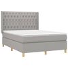 vidaXL Sommier &agrave; lattes de lit avec matelas Gris clair 140x190cm Tissu