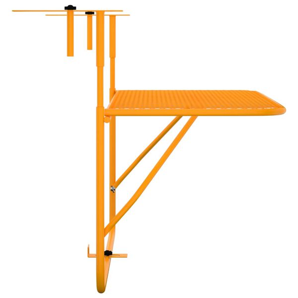 vidaXL Table de balcon Jaune 60x40 cm Acier