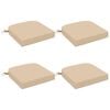 vidaXL Coussins de si&egrave;ge en 4 pi&egrave;ces SOEST 4 pc 100 % polyester Cr&egrave;me