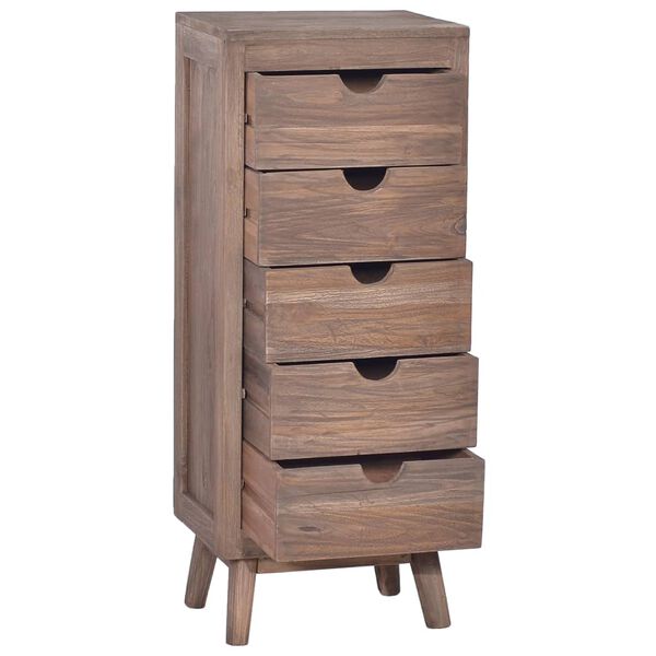 vidaXL Buffet avec 5 tiroirs 40x30x100 cm bois de teck massif