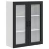 vidaXL Cabinet en verre mural PORTO Noir 80 x 31 x 100 cm