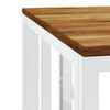 vidaXL Table basse argenté acier inoxydable et bois massif d'acacia