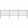 vidaXL Cl&ocirc;ture de jardin avec dessus en forme de lance en acier 504 x 120 cm Noir