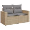 vidaXL Salon de jardin avec coussins 6pcs m&eacute;lange beige r&eacute;sine tress&eacute;e