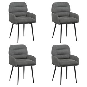 vidaXL Chaises de salle &agrave; manger 4 pc Velours Gris fonc&eacute;