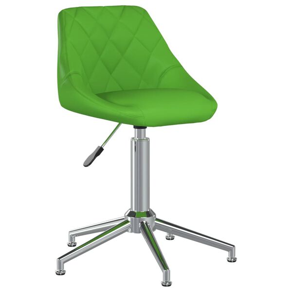 vidaXL Chaise pivotante de salle &agrave; manger Vert Similicuir
