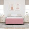 vidaXL Cadre de lit avec matelas Rose 140 x 200 cm tissu