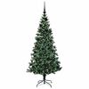 vidaXL Sapin de No&euml;l artificiel pr&eacute;-&eacute;clair&eacute; Vert 180 cm PVC et m&eacute;tal