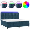 vidaXL Sommier &agrave; lattes de lit matelas et LED Bleu fonc&eacute; 200x200 cm