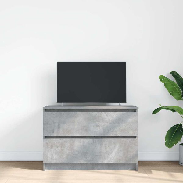 vidaXL Meuble TV gris b&eacute;ton 80x35x54 cm bois d'ing&eacute;nierie