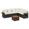 vidaXL Salon de jardin 7 pcs avec coussins noir r&eacute;sine tress&eacute;e