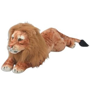 vidaXL Lion en peluche Marron XXL