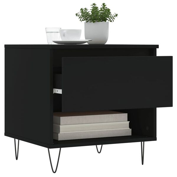 vidaXL Tables basses 2 pcs noir 50x46x50 cm bois d'ing&eacute;nierie