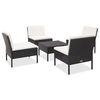 vidaXL Salon de jardin 5 pcs avec coussins r&eacute;sine tress&eacute;e noir