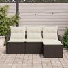 vidaXL Ensemble de canapé de jardin 4 pcs Marron Poly rotin