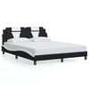 vidaXL Cadre de lit Viana sans matelas noir et blanc 152x203 cm similicuir