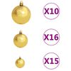 vidaXL Arbre de No&euml;l artificiel pr&eacute;-&eacute;clair&eacute;/boules pommes de pin 210cm