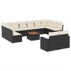 vidaXL Salon de jardin avec coussins 13 pcs noir r&eacute;sine tress&eacute;e