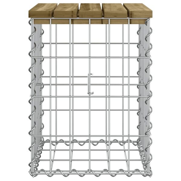 vidaXL Banc de jardin design gabion 33x31x42 cm bois de pin impr&eacute;gn&eacute;