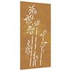 vidaXL D&eacute;coration murale jardin 105x55 cm acier corten design bambou