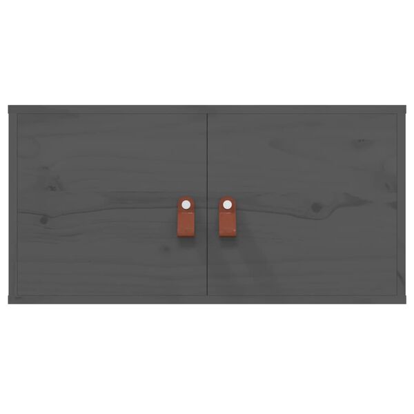 vidaXL Armoires murales 2 pcs Gris 60x30x30 cm Bois de pin massif