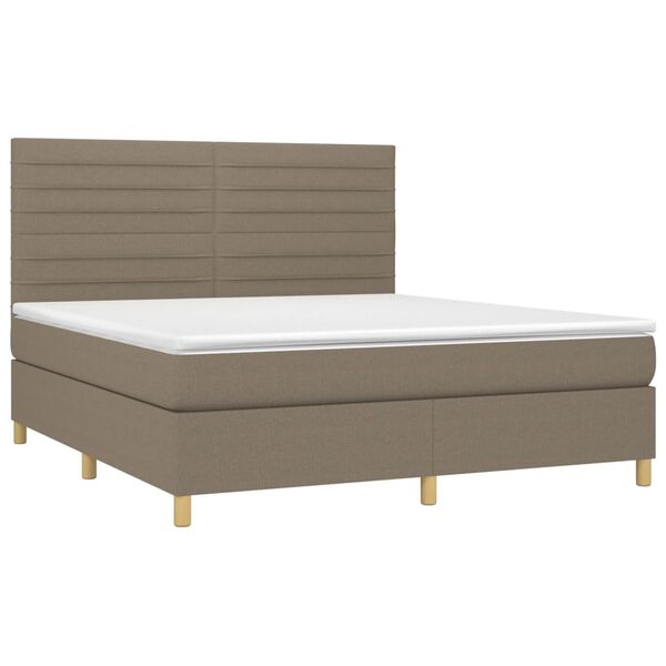 vidaXL Sommier &agrave; lattes de lit avec matelas Taupe 160x200 cm Tissu