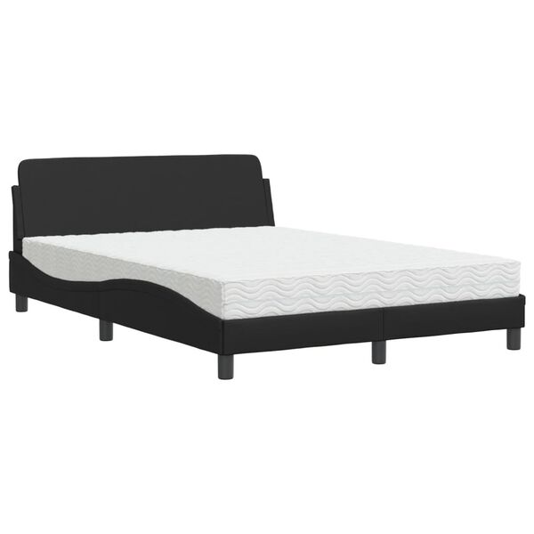 vidaXL Lit avec matelas Dover noir 140x200 cm similicuir
