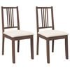 vidaXL Chaises &agrave; manger coussins 2 pcs marron bois massif caoutchouc