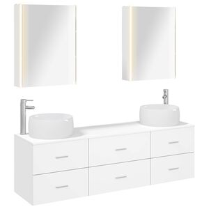 vidaXL Ensemble de mobilier de salle de bain 5 pc Blanc