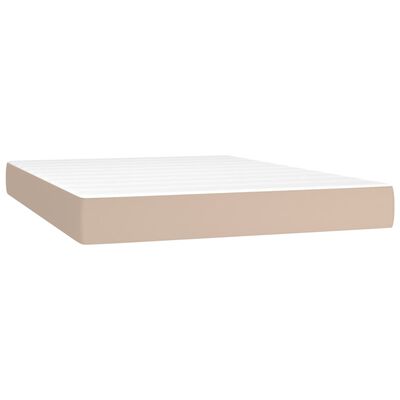 vidaXL Sommier à lattes de lit avec matelas Cappuccino 140x190 cm